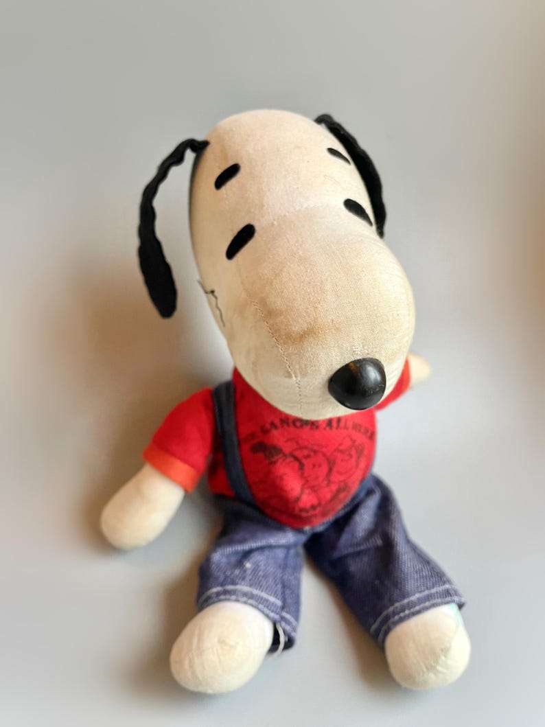LARGE Snoopy Peanuts Toy Doll, 1950's - 60's Vintage Snoopy Jeans ...