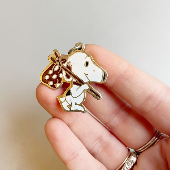 ヴィンテージ スヌーピー ピーナッツ キーホルダー、メタル スヌーピー