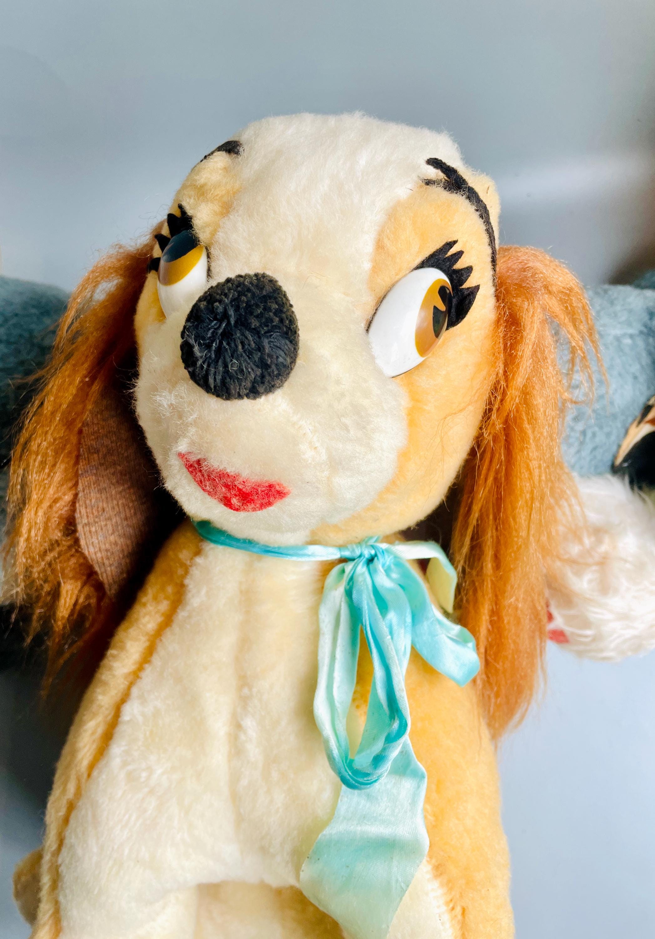 Vintage Lady & the Tramp Plush Family, 1970'S 60's Large Lady