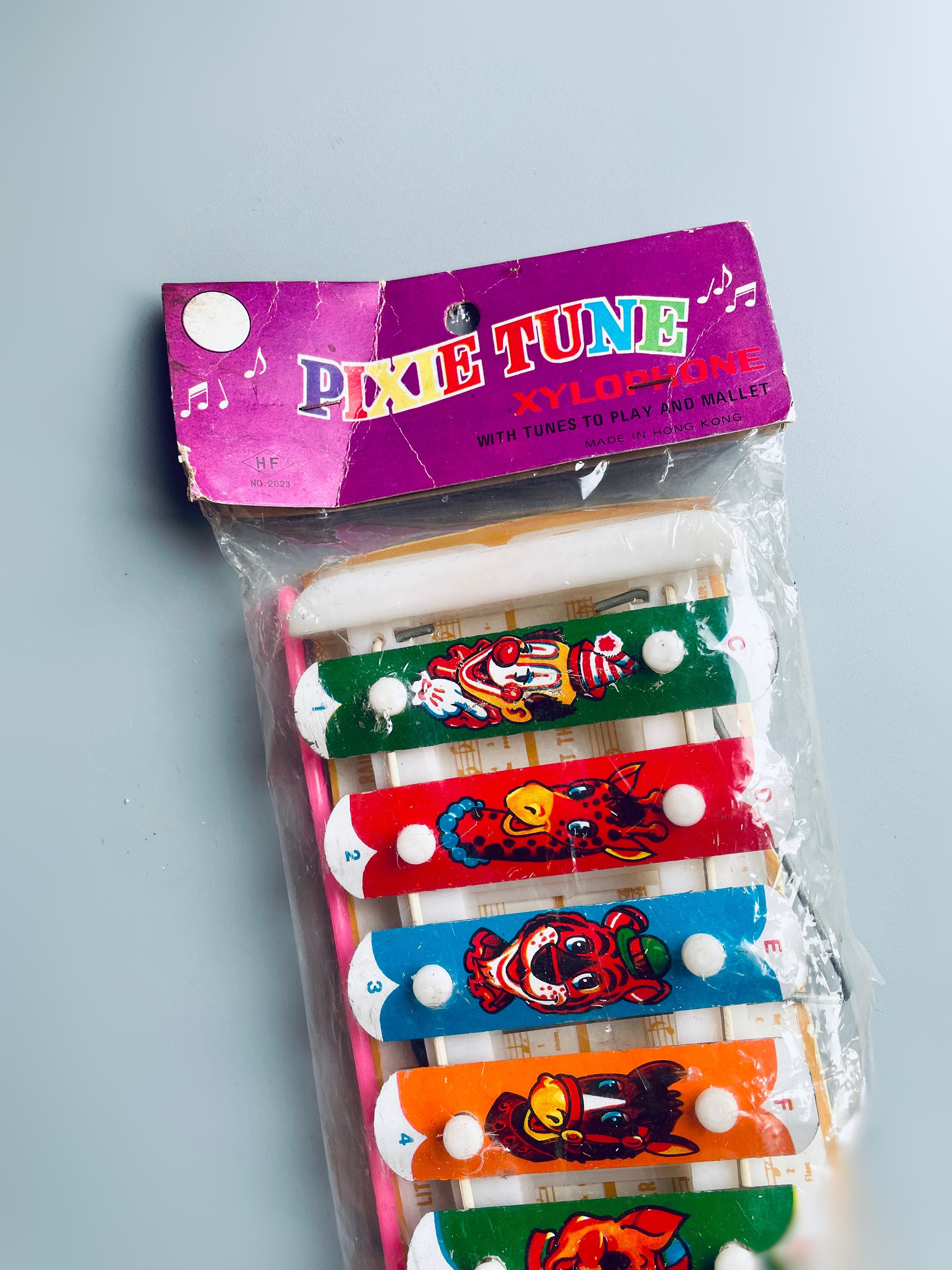 Vintage Xylophone in Packaging, Pixie Tune Packaged Retro