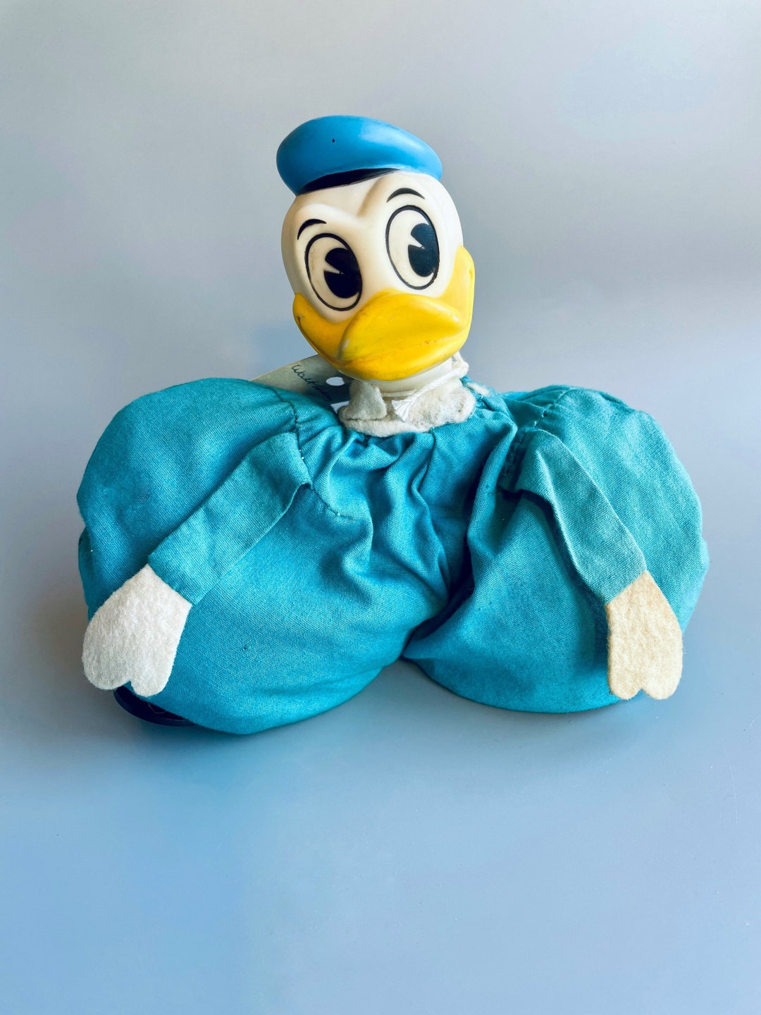Vintage Donald Duck Gund Squeeky Bean Toy, 1960s Disney Donald Duck