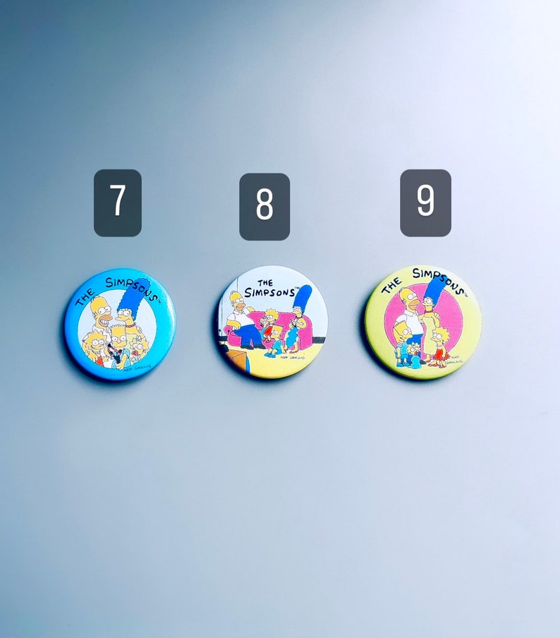 The Simpsons Vintage Button Badges, CHOOSE YOUR OWN, 90's the Simpsons ...