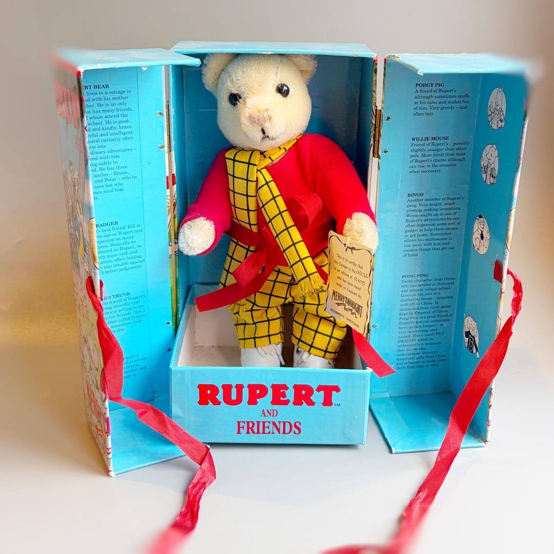 Merrythought Rupert Bear, Limited Edition Rupert Bear in