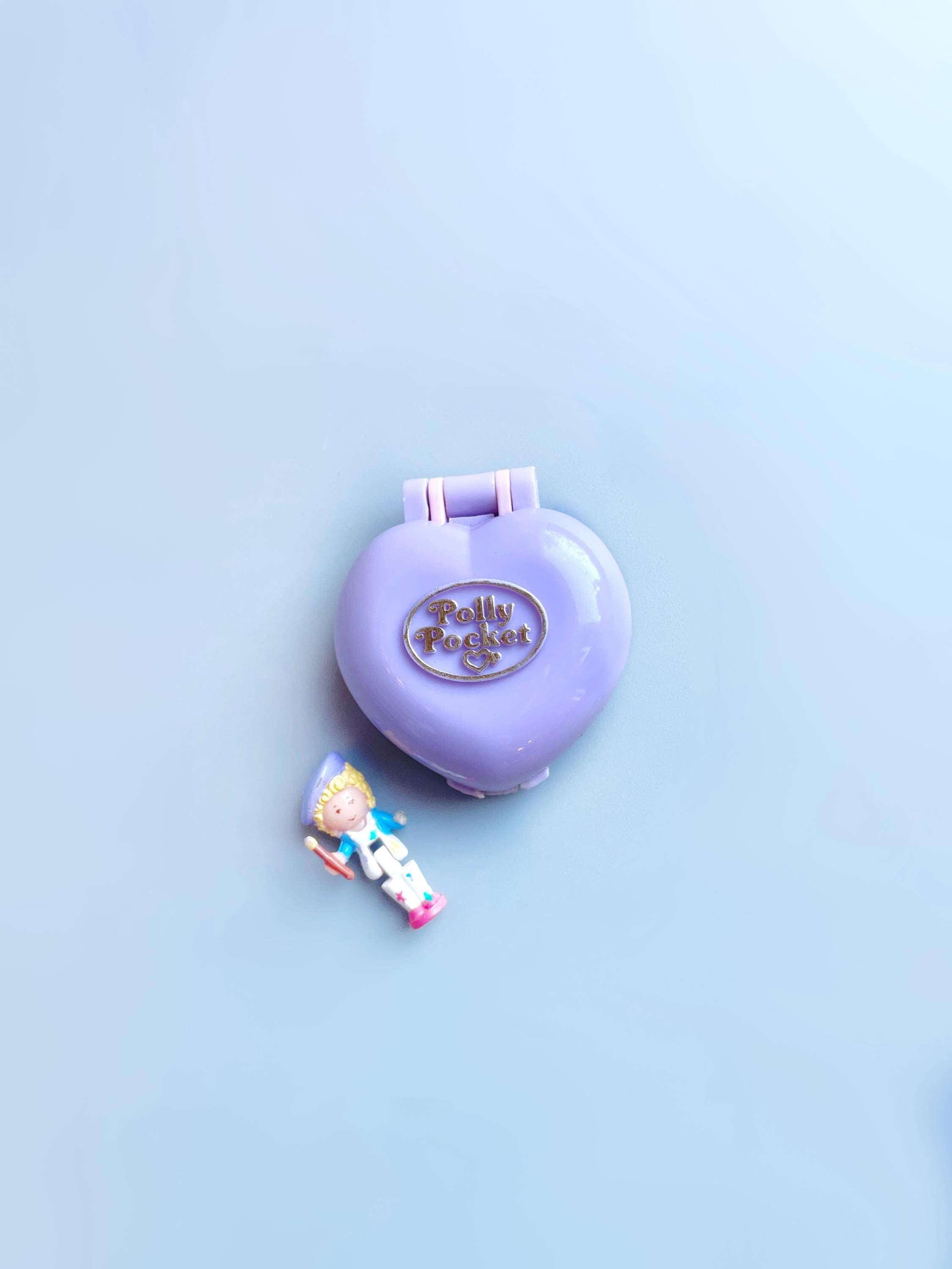 Collier Polly Pocket 1991 – Pretty Picture Locket – Cœur Bleu Bluebird