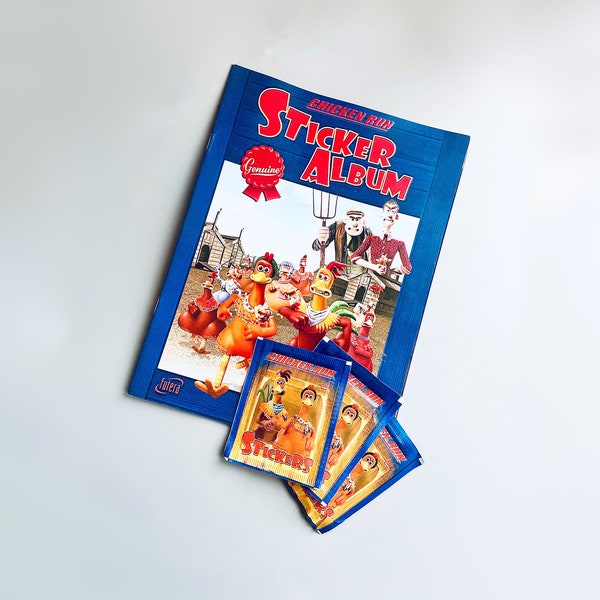 Chicken Run Sticker Album, Vintage Chicken Run Sticker Book & Stickers Futera, Collectible Sticker Packs 2000's Film Merch