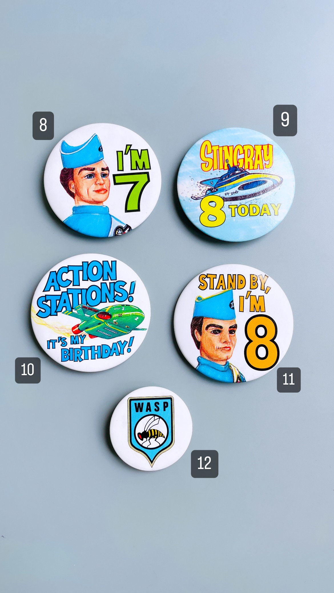 Vintage Thunderbird Pin Badges, Stringray Pin Badges CHOOSE YOUR