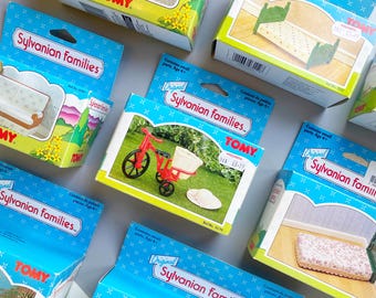 Vintage Boxed Sylvanian Furniture, CHOOSE YOUR OWN, Sylvanian Accessories In Box Tomy Epoch 90's 80's Sylvanian Bed, Slide, Chairs Etc