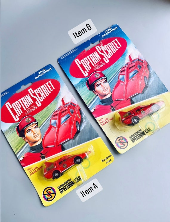 海外　UK バンダイ　ニュー　キャプテンスカーレット　チーター　プラトイ　開封品 キャプテン・スカーレット スペクトラムカー、カード入りダイキャスト