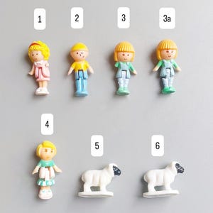 Polly Pocket Jewel Case Figuren, WÄHLEN SIE IHRE EIGENEN, 1989 Jewel Case Play Set Ersatzfiguren, Wee Willie, Kate, Midge, Sheet, Polly Pocket Bild 2