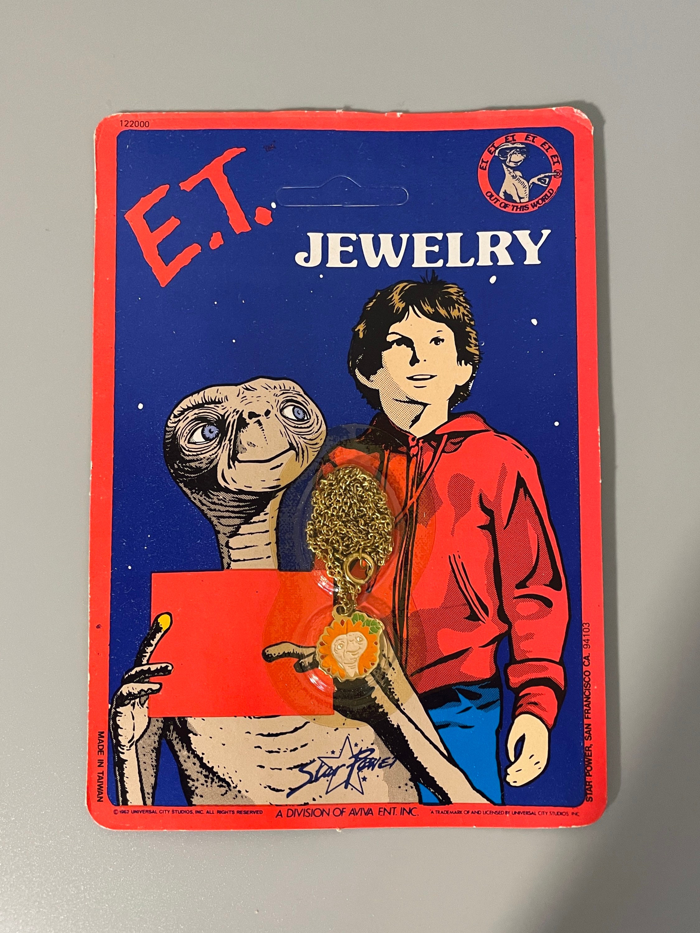 E.T.グッズ、オリジナルパッケージ入りヴィンテージE.T.ネックレス、80 