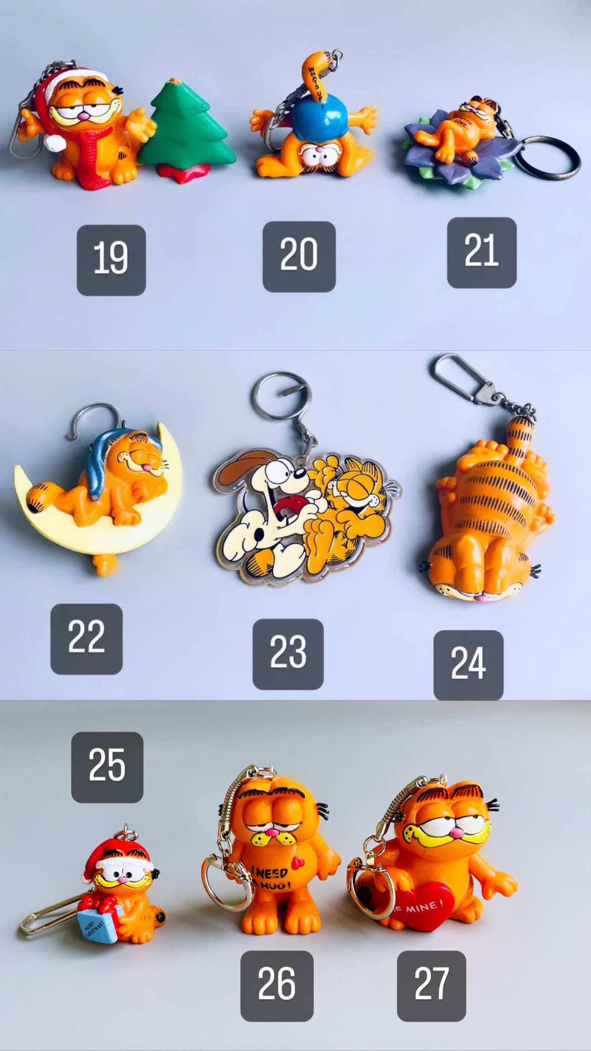 ヴィンテージ ガーフィールド キーチェーン、自分で選ぶ、レトロ