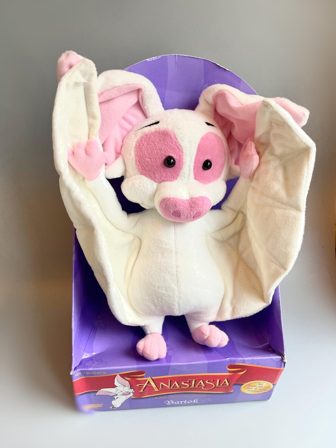 Anastasia Bartok Plush, 90's Film Bartok Albino Bat, Vintage Plush Bat ...