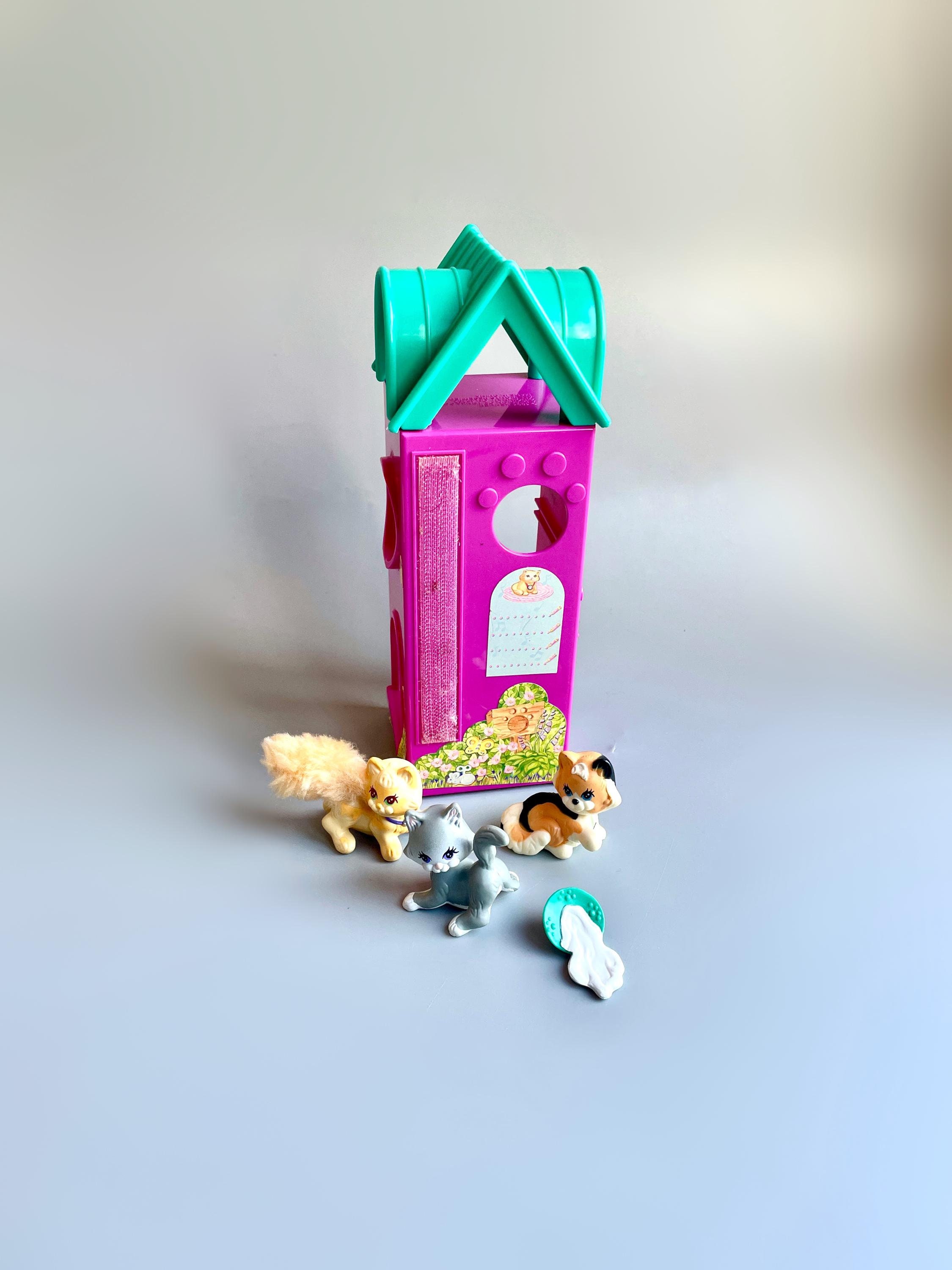 Lot Figurines Littlest Pet Shop Vintage – Chats Européens – Chartreux Et Bébé