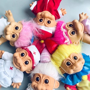 Large Russ Troll Doll CHOOSE YOUR OWN! Troll Nurse, Ballerina, Troll Clown, Satna Troll etc Vintage 90's Big Troll Dolls