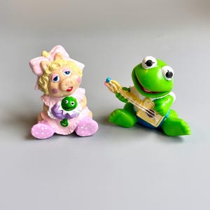 Muppet Babies Figures, Vintage Baby Kermit Baby Miss Piggy, Muppet Babies Mini Figures Jim Henson