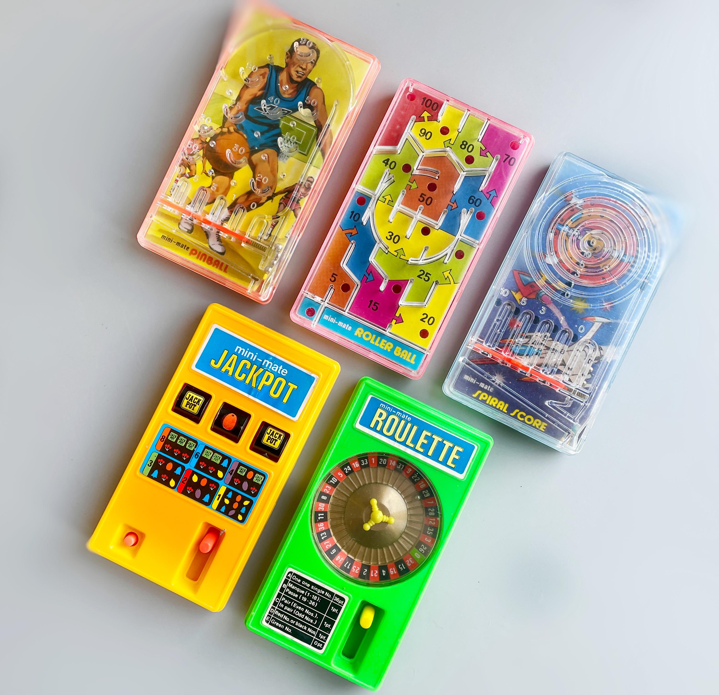 70 年代のビンテージ ポケット ゲーム、ミニ メイト ブルー ボックス