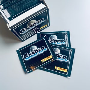 Pegatinas de Casper, pegatinas de panini de la película Casper, el fantasma amigable, de los 90, pegatinas vintage selladas de cartas coleccionables de los 90.