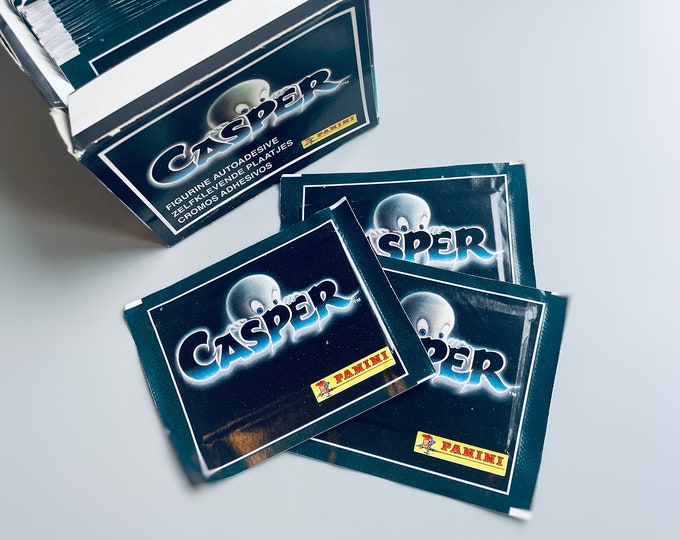 Casper Stickers, 90's Casper The Friendly Ghost Film Panini Stickers, Vintage Sealed Trading Card Stickers 90's Ghost