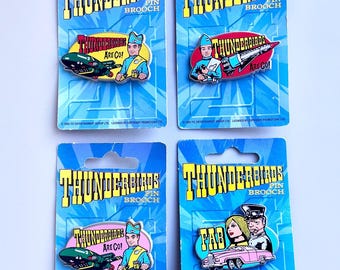 Thunderbirds Vintage Pin Badge, CHOOSE YOUR OWN, Vintage Carded