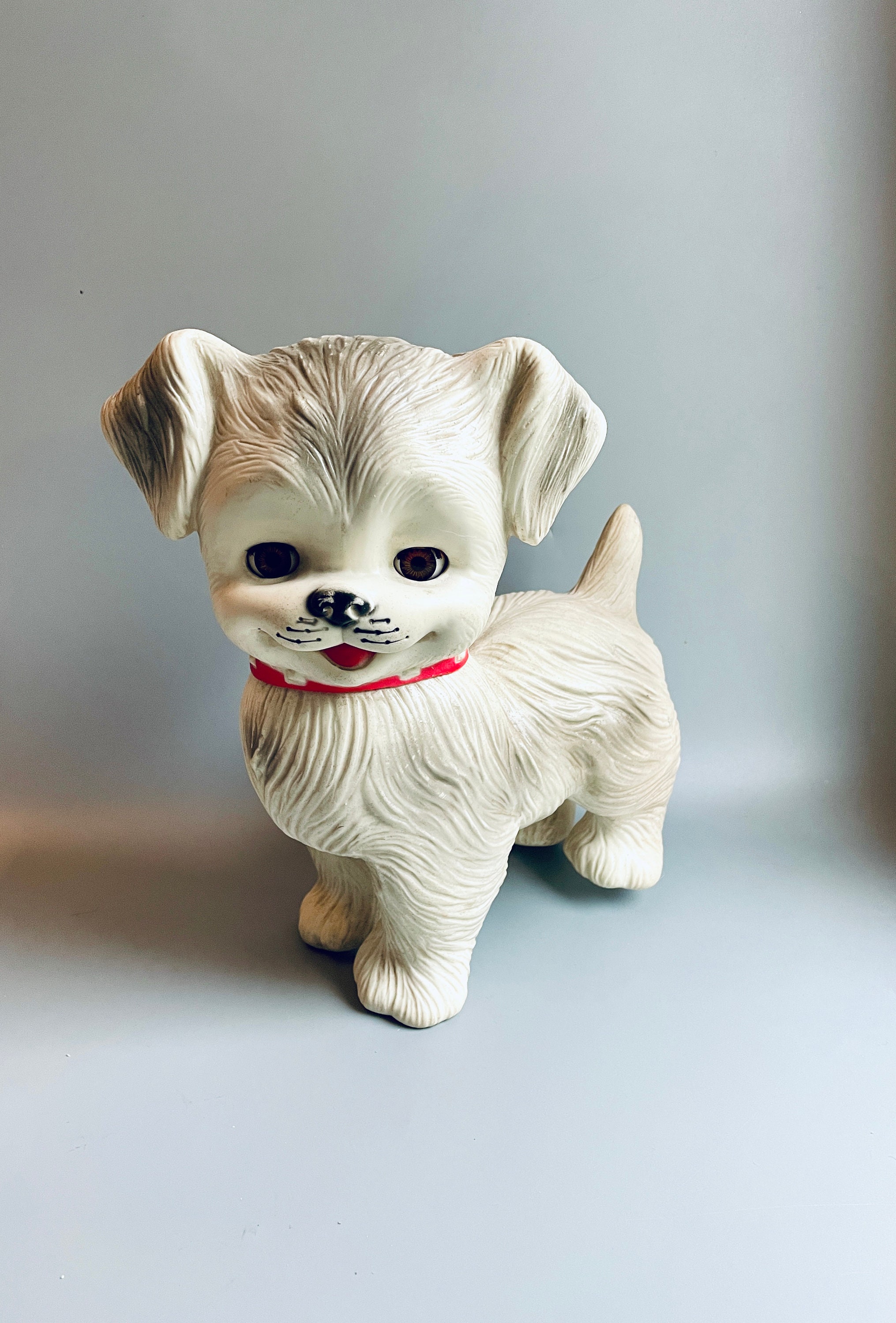 Vintage Rubber Squeak Toy, Sleepy Eye Dog, Kitsch Retro Squeaky
