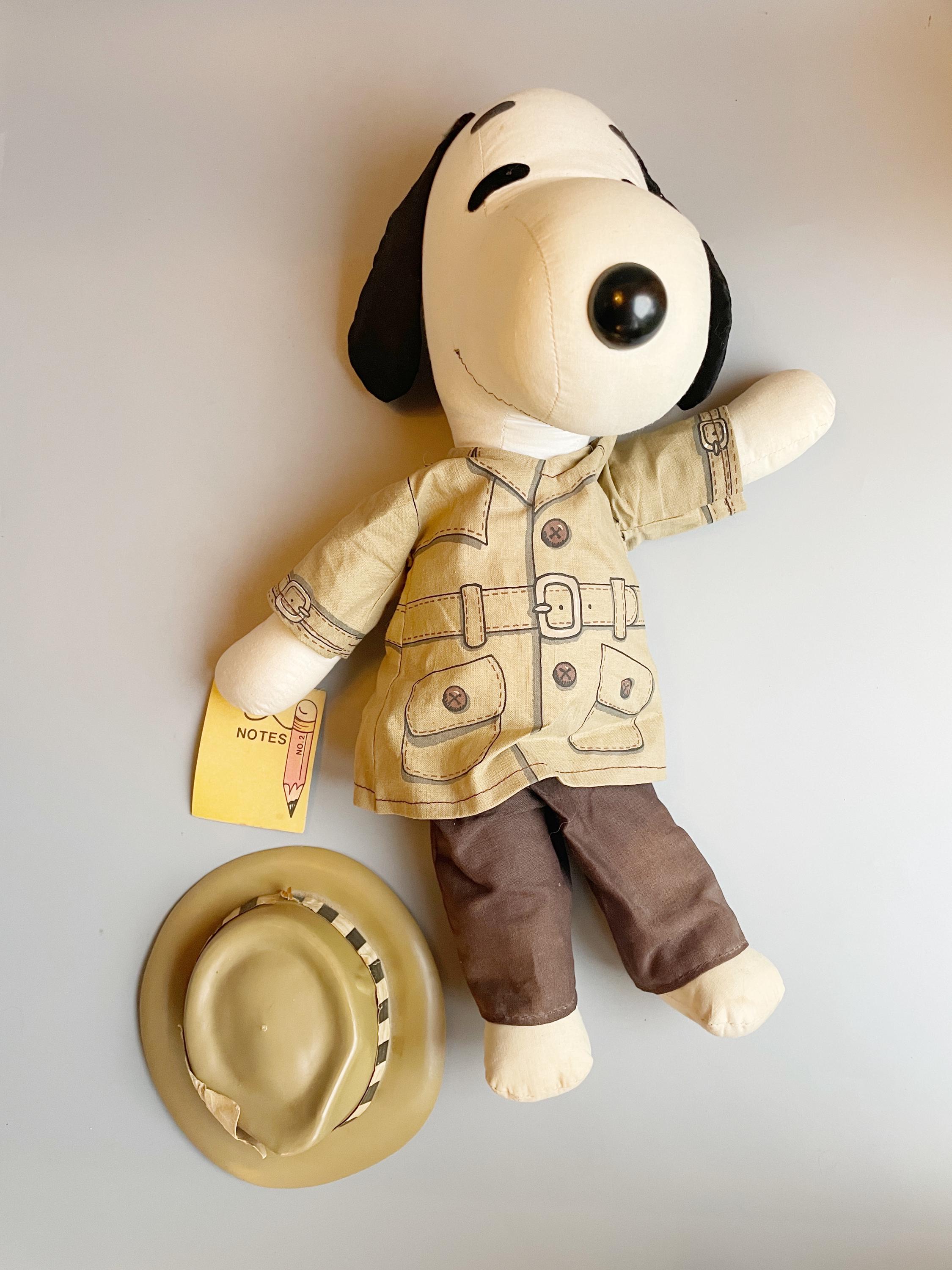 Reporter Snoopy Rag Doll, 70's Snoopy Peanuts Reporter With Hate