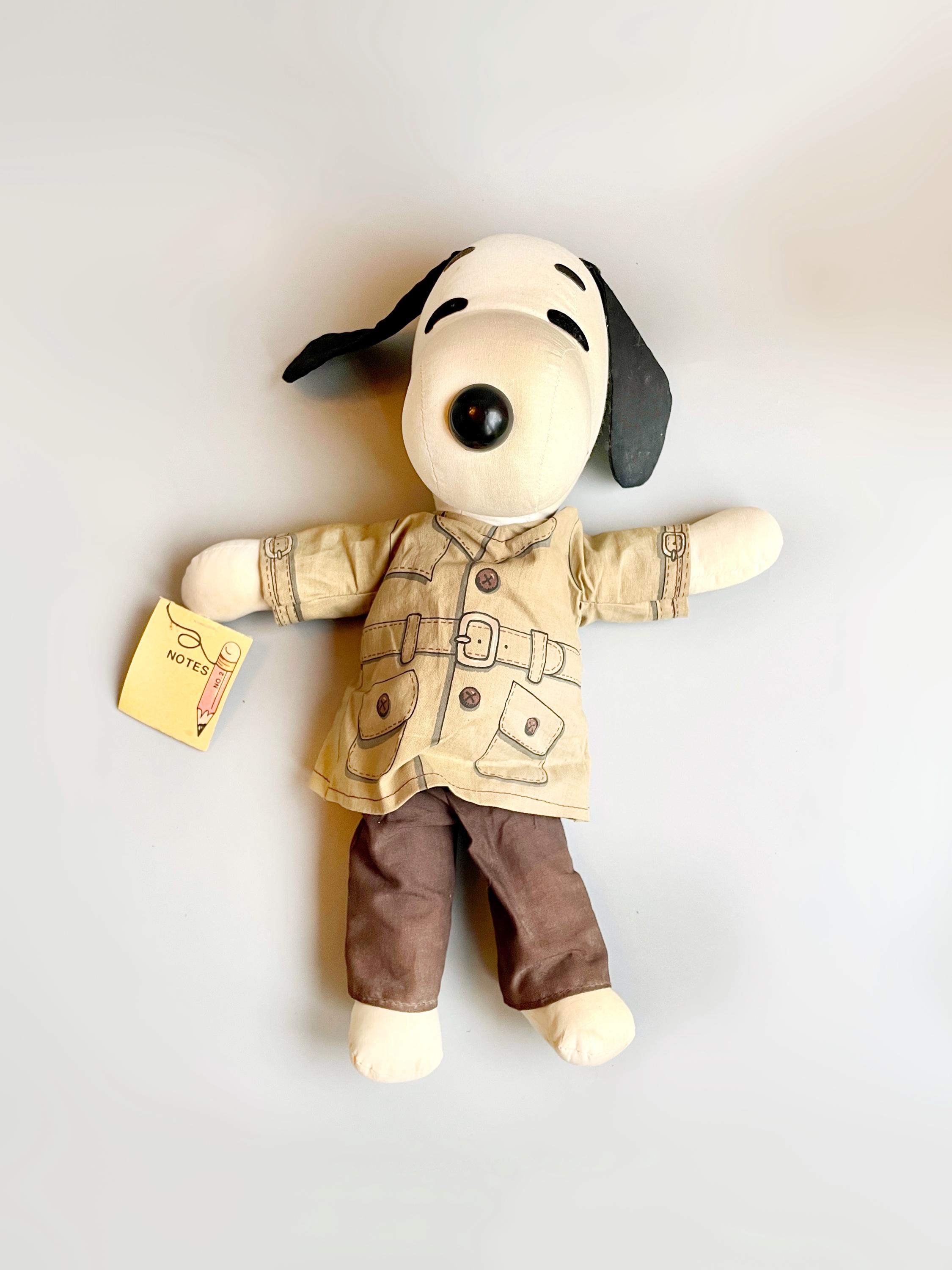Reporter Snoopy Rag Doll, 70's Snoopy Peanuts Reporter With Hate