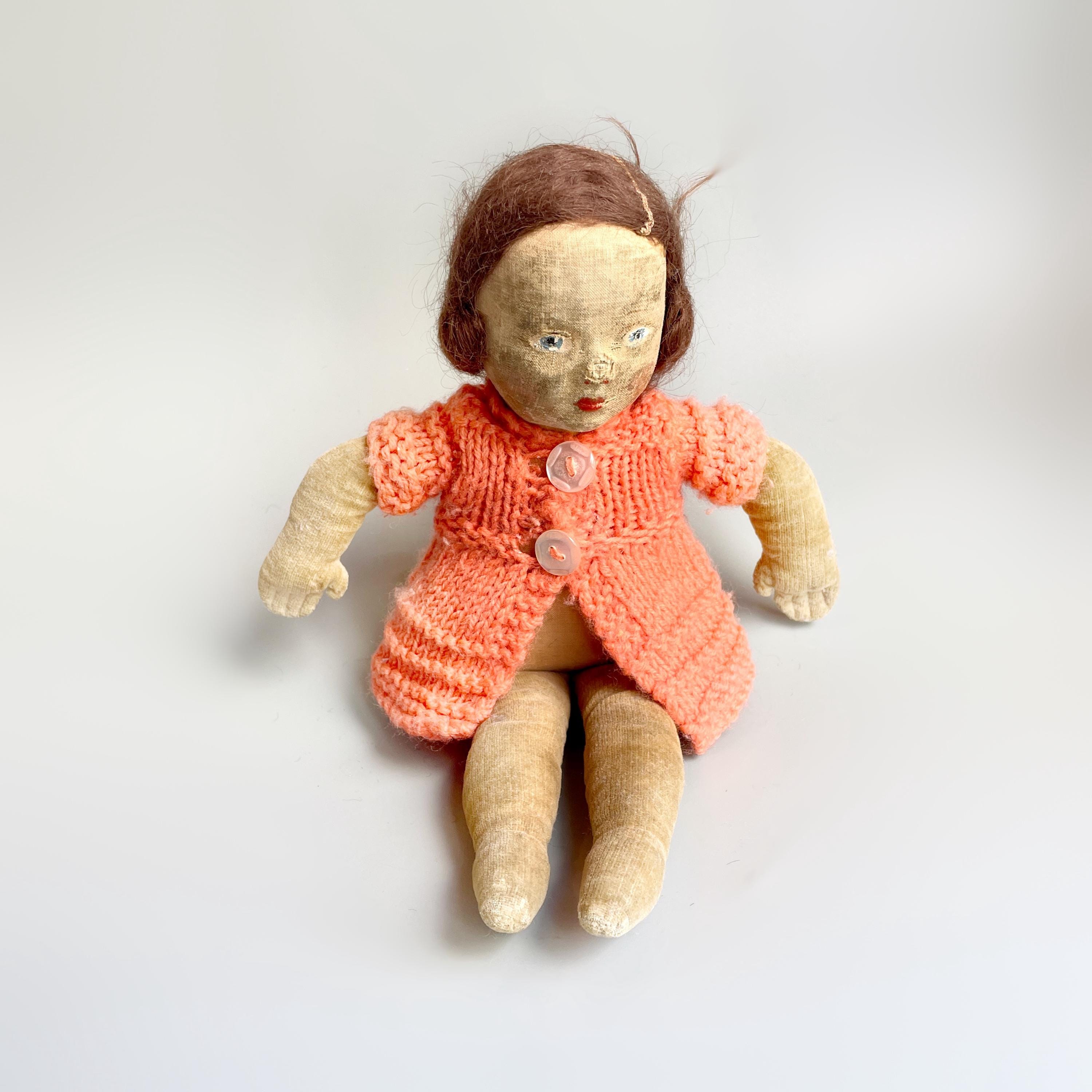 Antique Veleveteen Doll, 1930'S Vintage Cloth Doll, Chad Valley