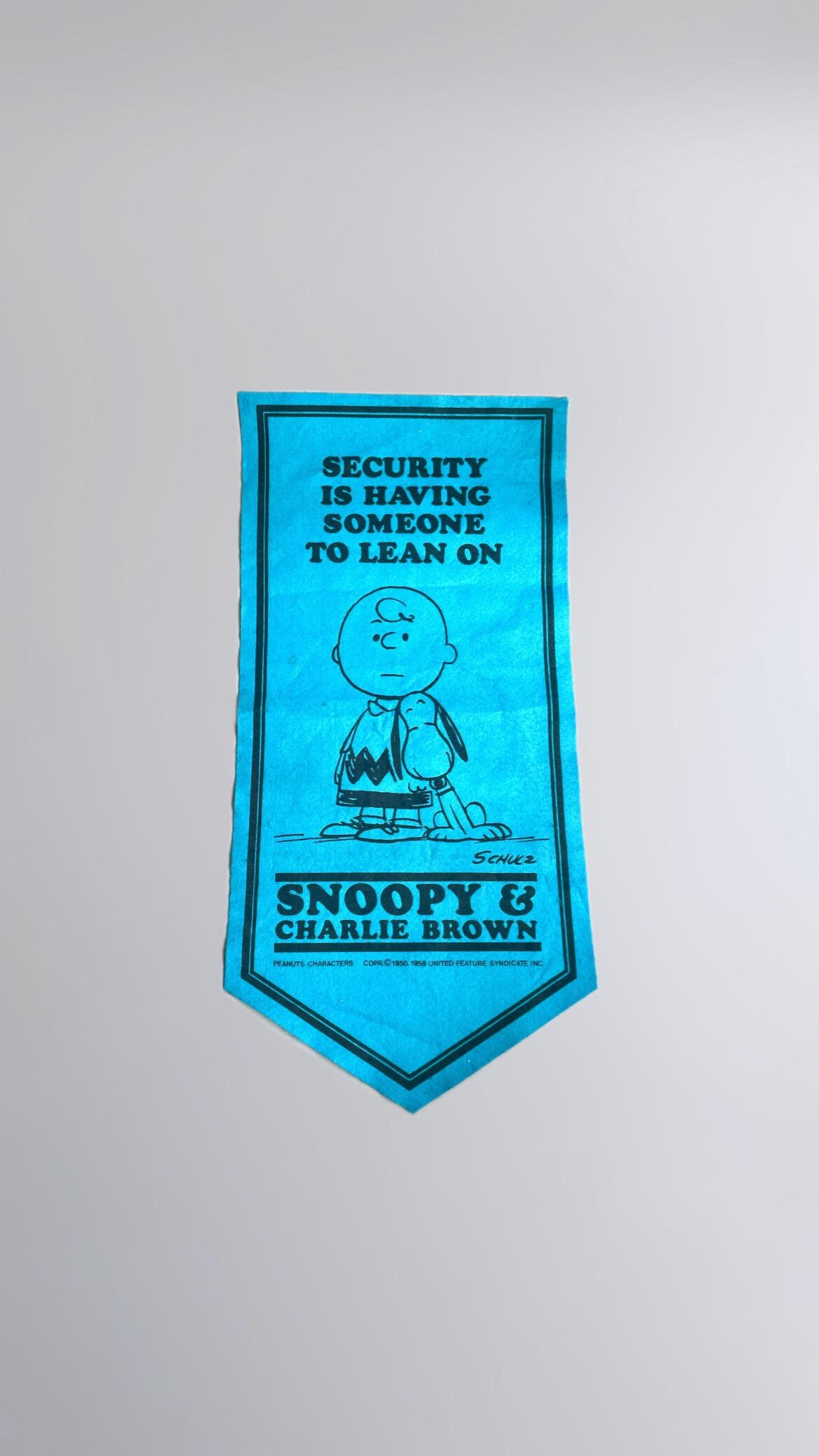 Vintage Snoopy Peanuts Felt Banner, Blue Pennant Banner