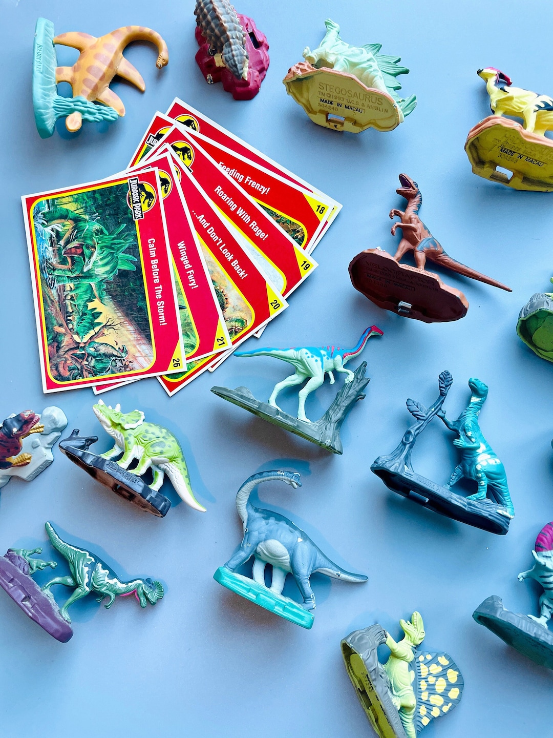 Jurassic Park Die-cast Metal Dinosaurs & Cards, CHOOSE YOUR OWN