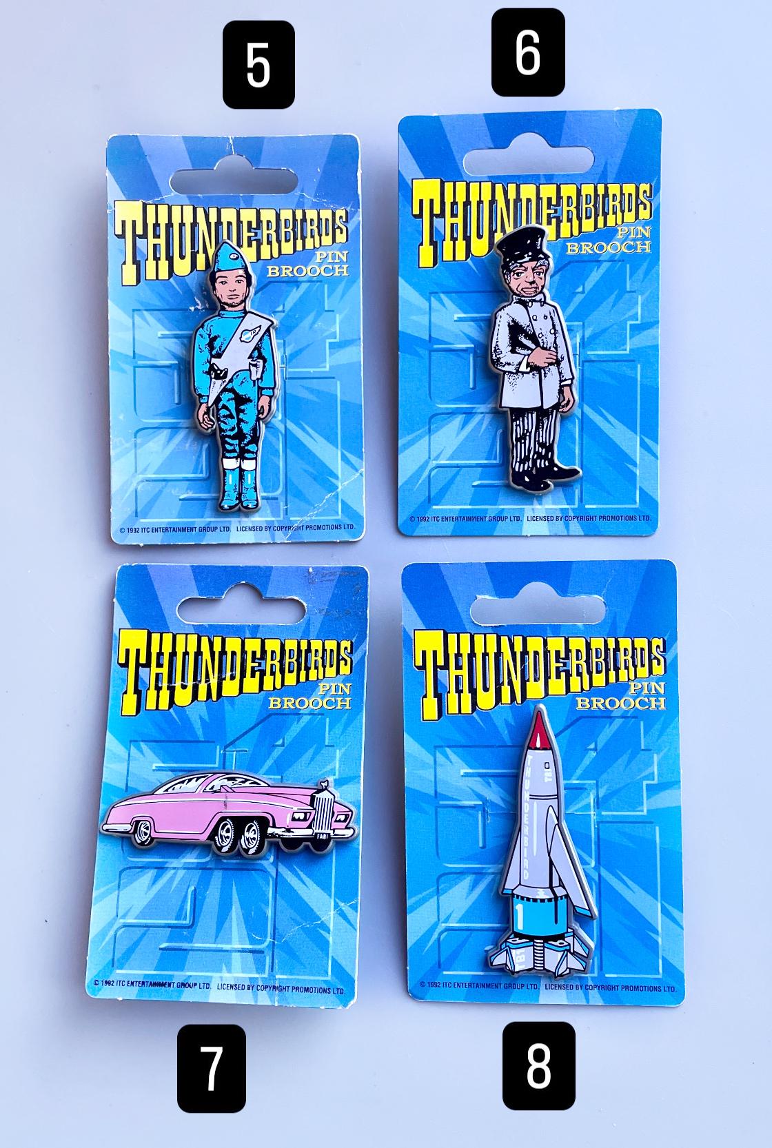 Thunderbirds Vintage Pin Badge, CHOOSE YOUR OWN, Vintage Carded