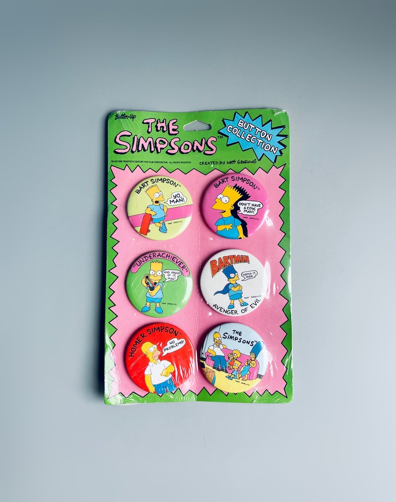 The Simpsons Vintage Button Badges, CHOOSE YOUR OWN, 90's the Simpsons ...