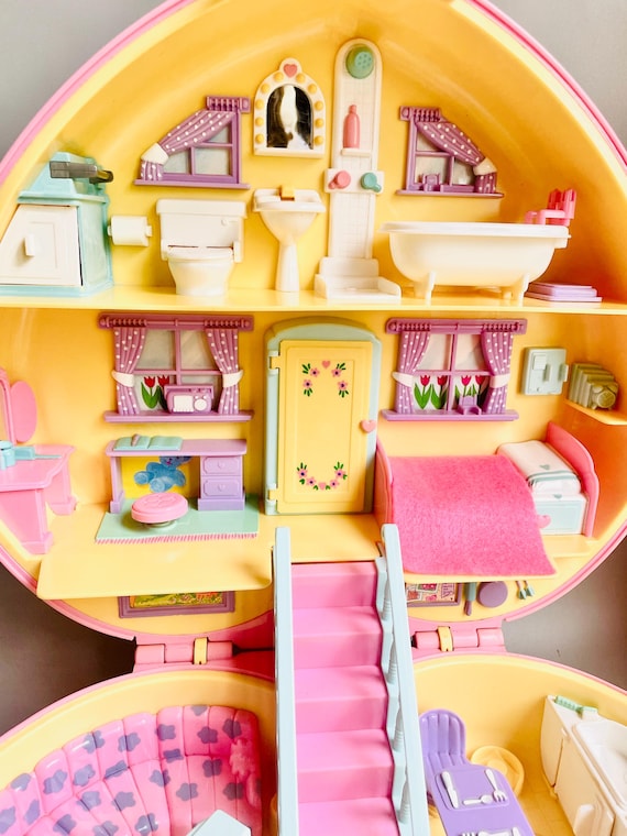 Polly Pocket Lucy Locket Fabulous Dream Home Vintage Big Polly Pocket Lucy Locket Pink Heart Carry Case WITH ACCESSORIES Etsy UK