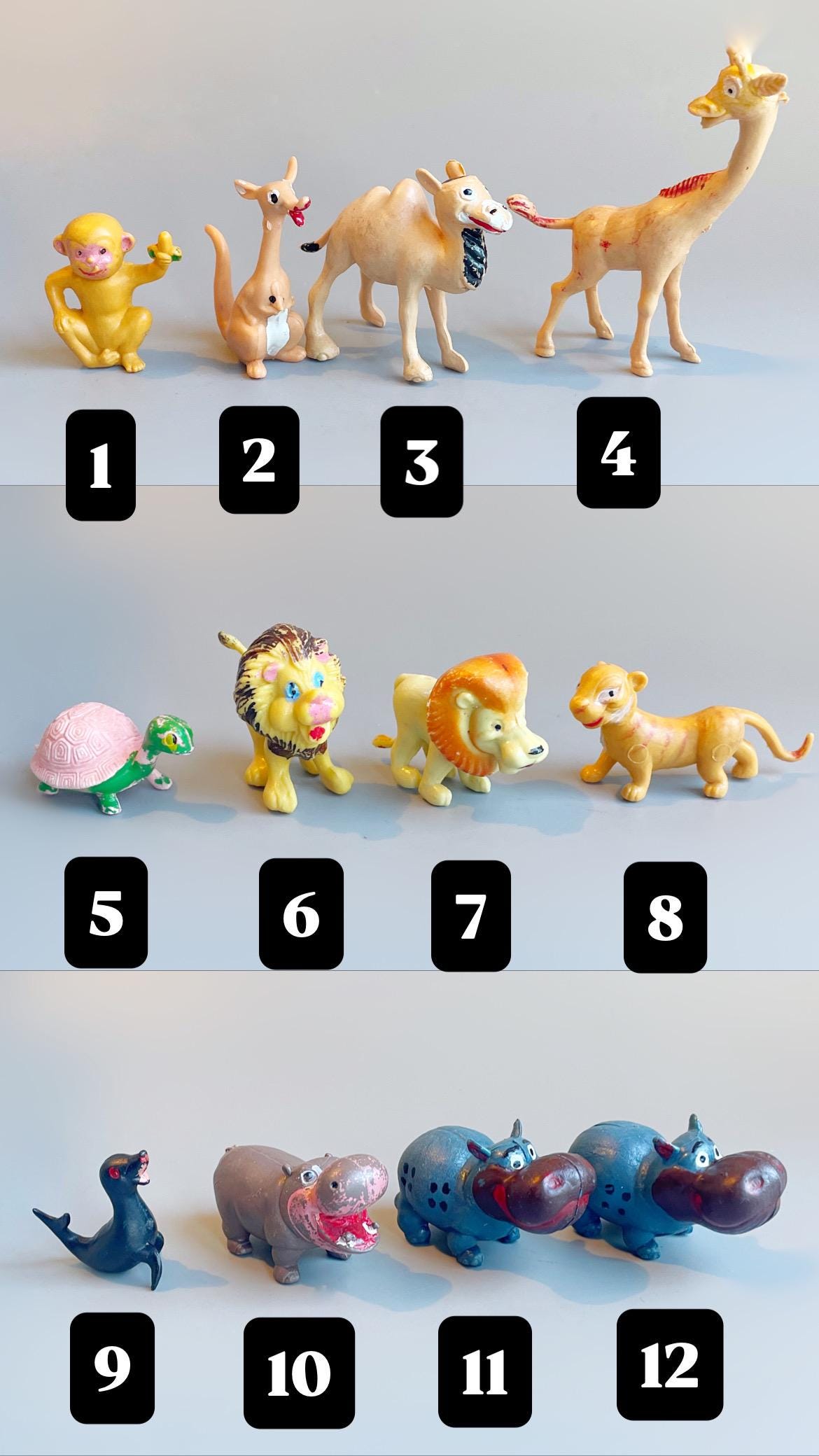 Vintage 60s Mini Figures, CHOOSE YOUR OWN, Model Plastic Animals