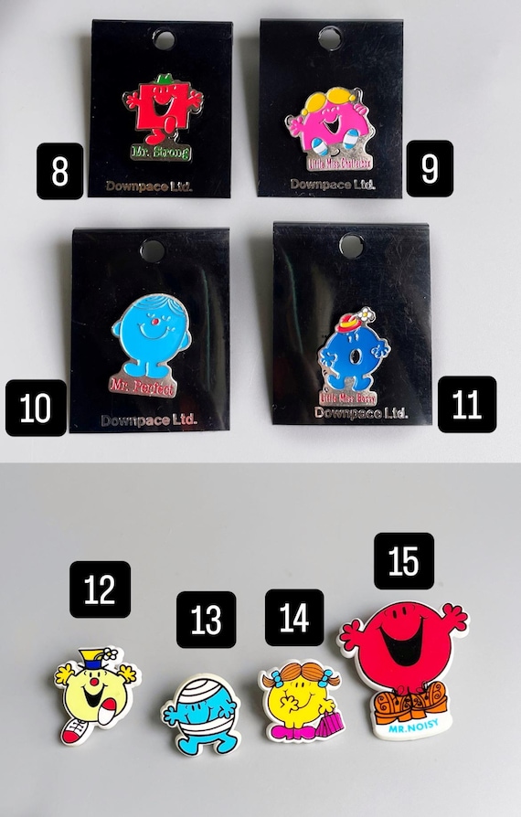 Mr. Men ピンバッジ、自分だけのものを選ぼう、90年代レトロ Mr. Men