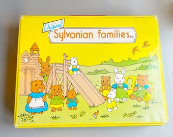 ZELDZAME Sylvanian Families-draagtas, vintage Sylvanian Accessories-draagtas Aktetas opbergdoos, moet worden gerepareerd