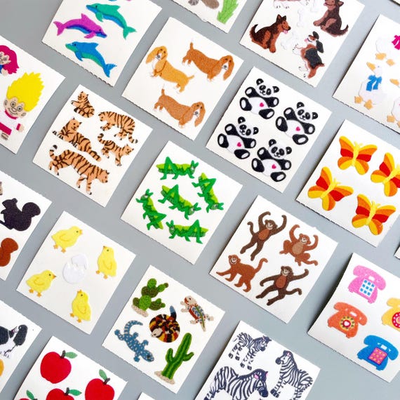 Vintage Sandylion Fuzzy Stickers, CHOOSE YOUR OWN, 90's Sandy Lion