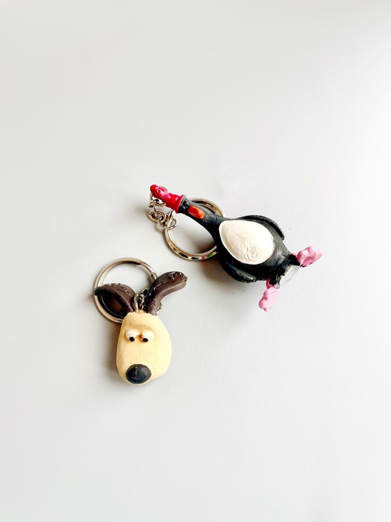 Wallace & Gromit Keychains | CHOOSE YOUR OWN | Wallace And Gromit Rubber Squishy Keyrings Gromit Feathers Mcgraw 90's