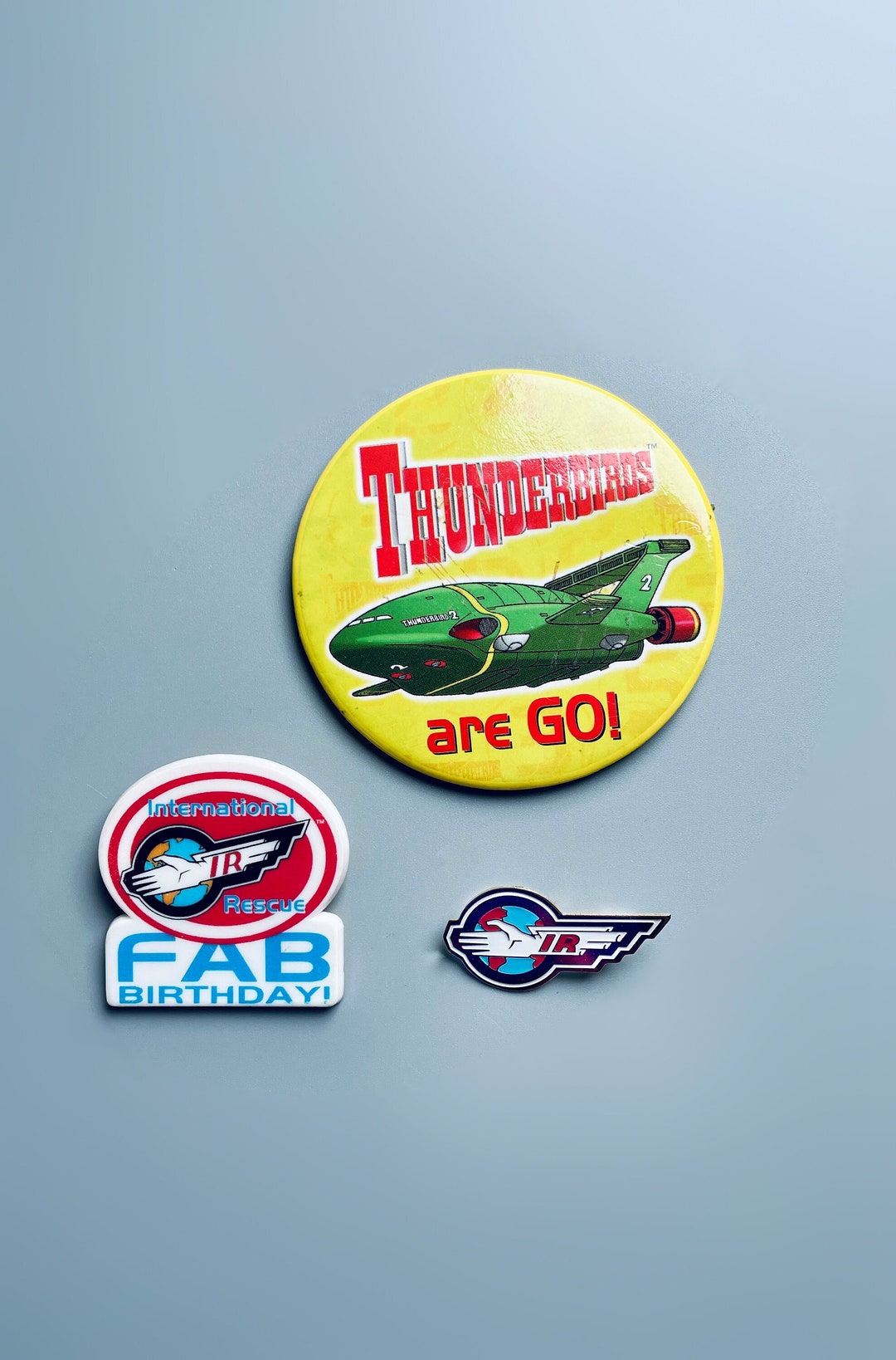 Thunderbirds Vintage Pin Badges, CHOOSE YOUR OWN, Thunderbirds Are 
