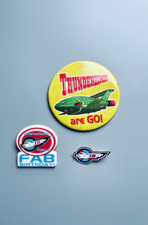 Thunderbirds Vintage Pin Badges, CHOOSE YOUR OWN, Thu… Gem