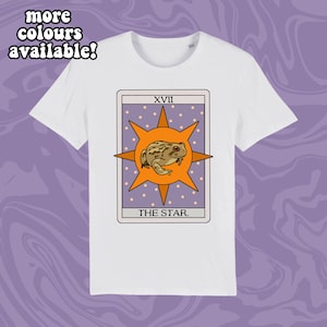 Camiseta Sapo Carta de Tarô "The Star", Astrologia, Lua, Espiritual, Roxa