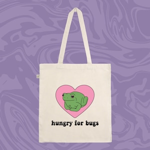 Frog Cotton Tote Bag, Vintage, Funny, Gift, Birthday