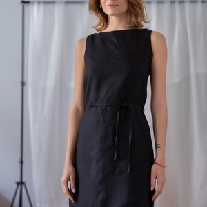 Vintage Little Black Dress for Women | Size XS | 100% Linen Sleeveless Short Mini Dress With Matching Belt. Minimal Belted Dress - Etsy Vintage Little Black Dress for Women | Size XS | 100% Linen Sleeveless Short Mini Dress With Matching Belt. Minimal Belted Dress - Etsy