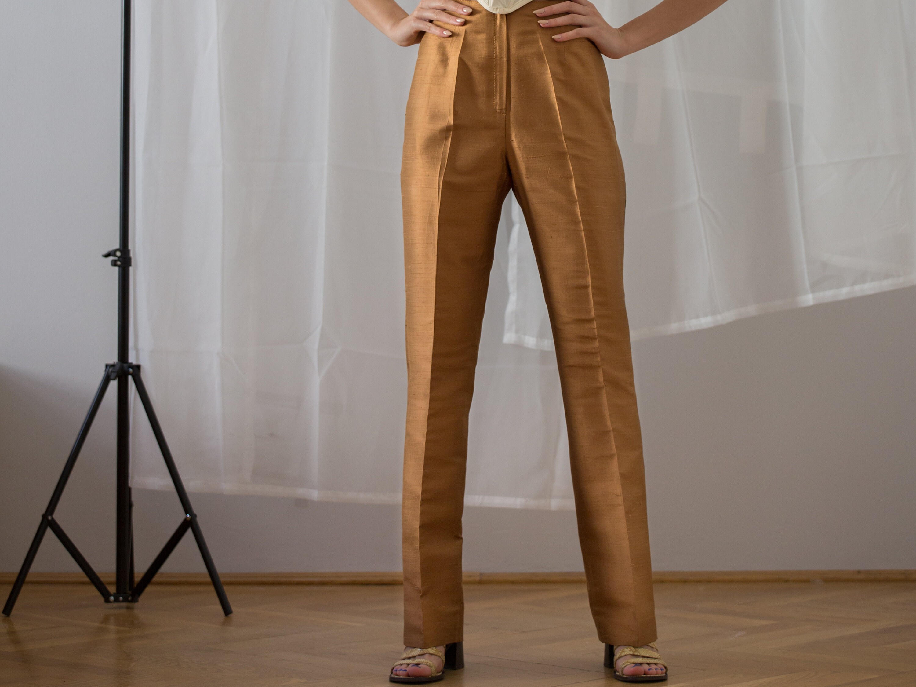 Brown Silk Pants - Etsy