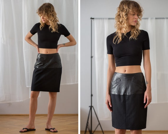 Jupe crayon, mi-longue en polyviscose noir La Redoute Collections | La