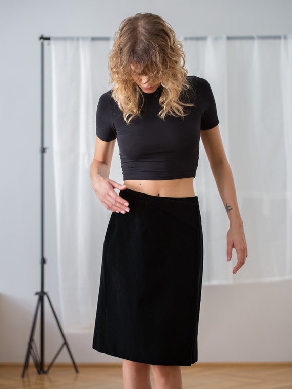 Vintage Valentino Velvet Wrap Skirt in Black for Women