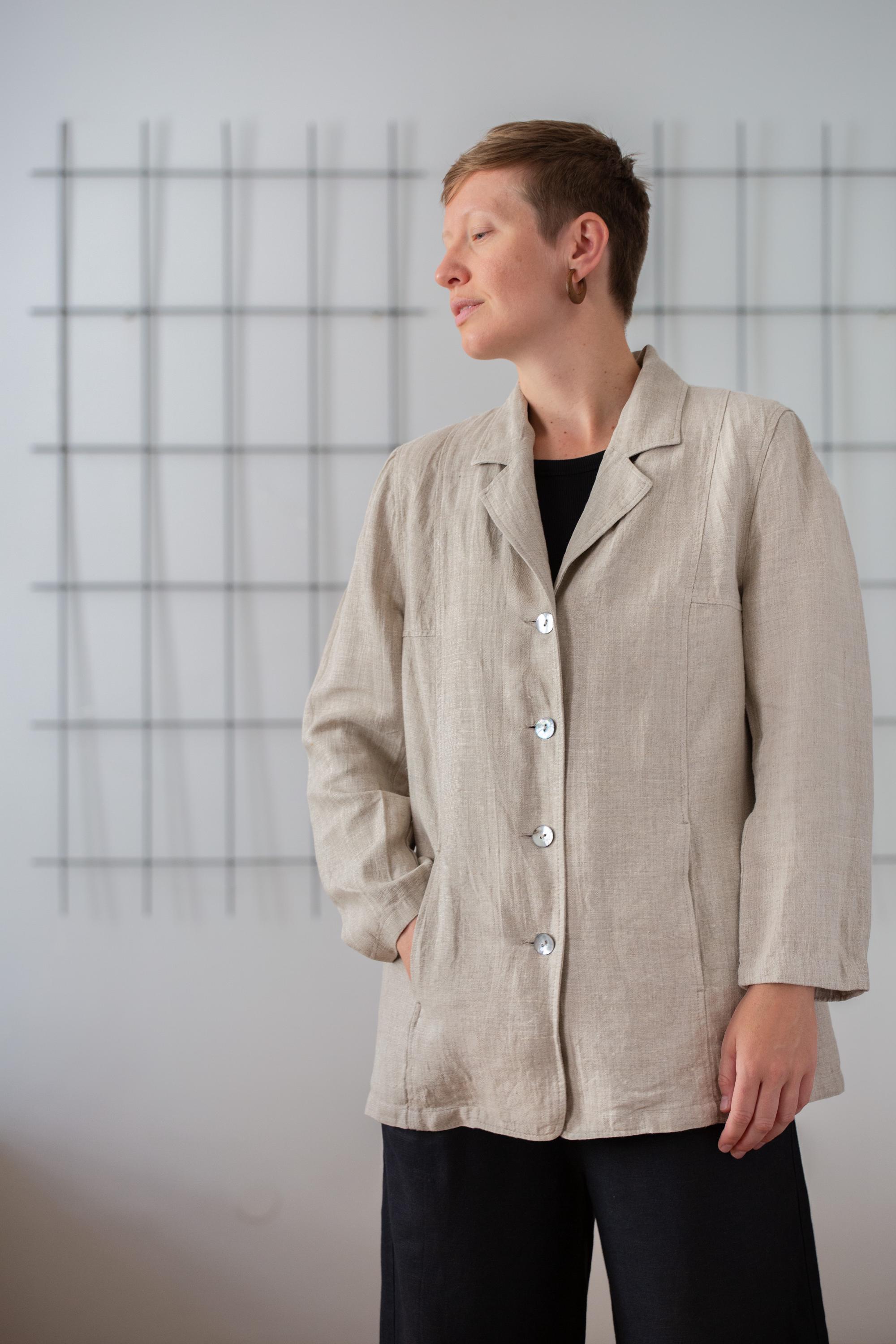 ジャケット・アウター 80s 90s EURO linen tailored jacket beige 1990s Christian Dior Oatmeal Linen Double Breasted Jacket - Etsy