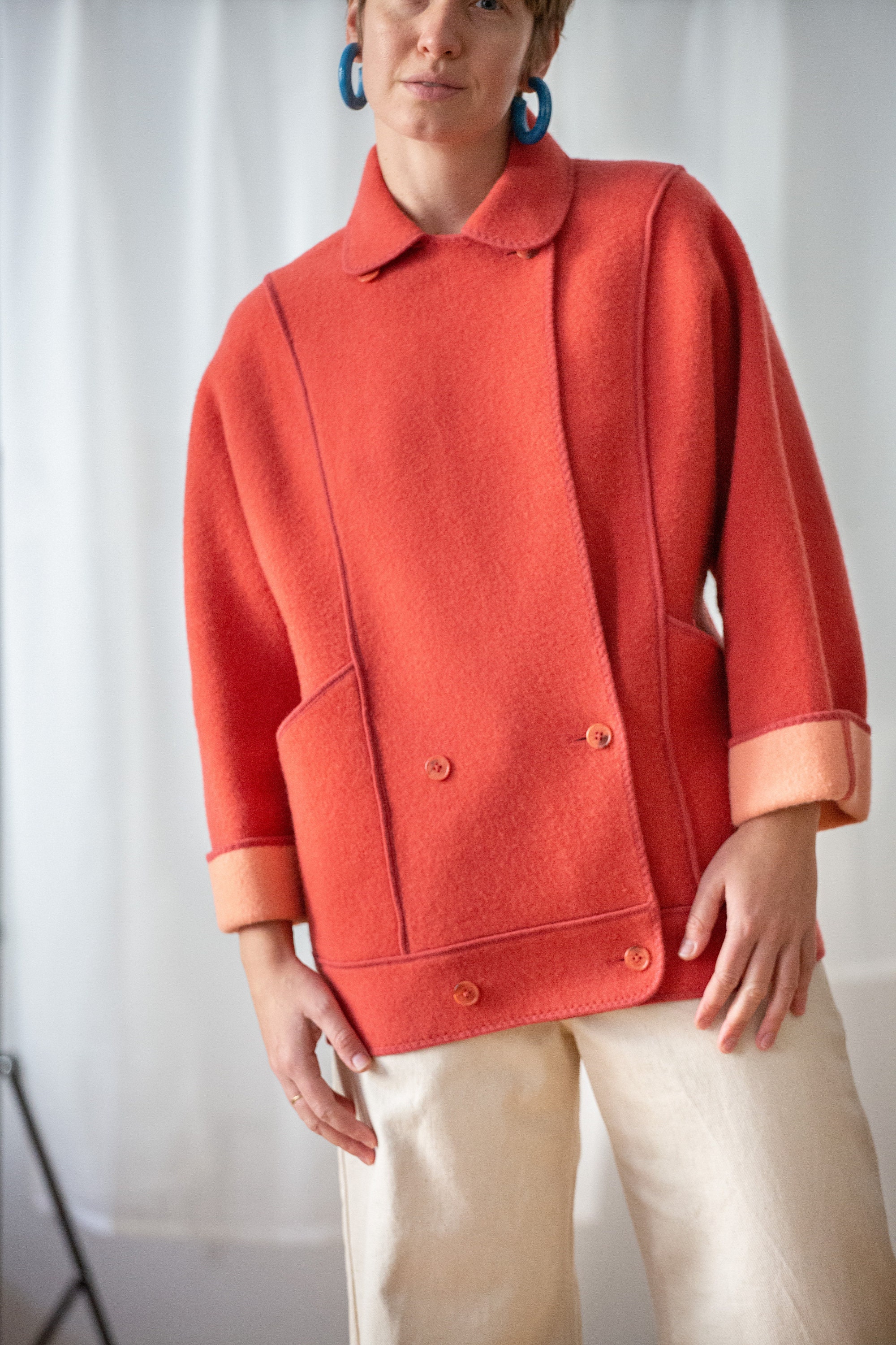 Vintage Pure Wool Spring Coat in Salmon & Bubblegum Pink for - Etsy