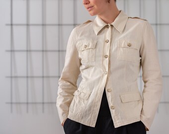 ジャケット・アウター JCPenney Beige Cotton Long JKT A 38-40 ジャケット・アウター JCPenney Beige Cotton Long JKT A 38-40 送料