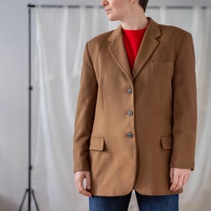 Vintage Cashmere Blazer: Windsor x Loro Piana Camel Brown Jacket, Size L
