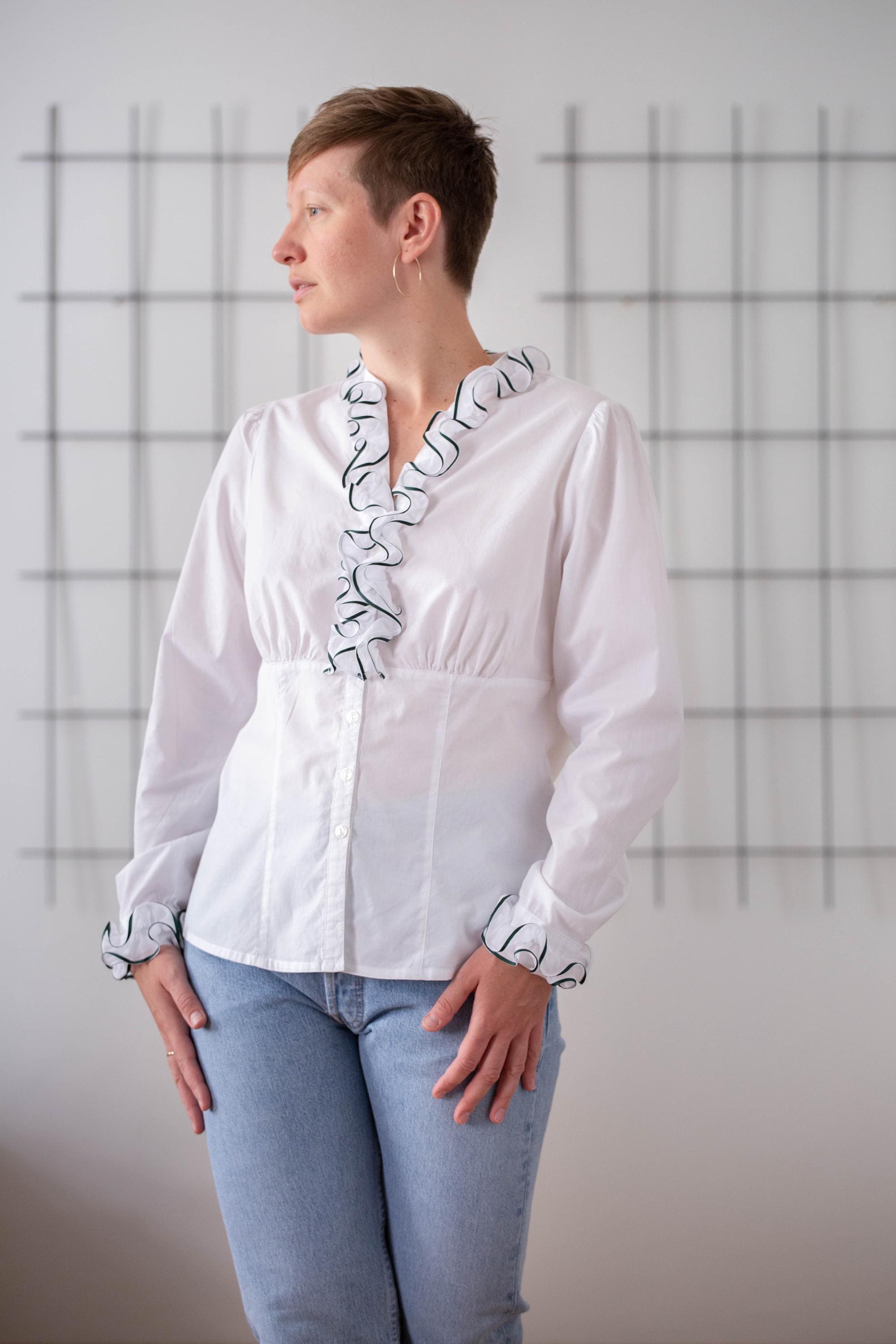 S front belt blouse グレー theredthread THEREDTHREAD / ザレッドスレッド】S front belt blouse